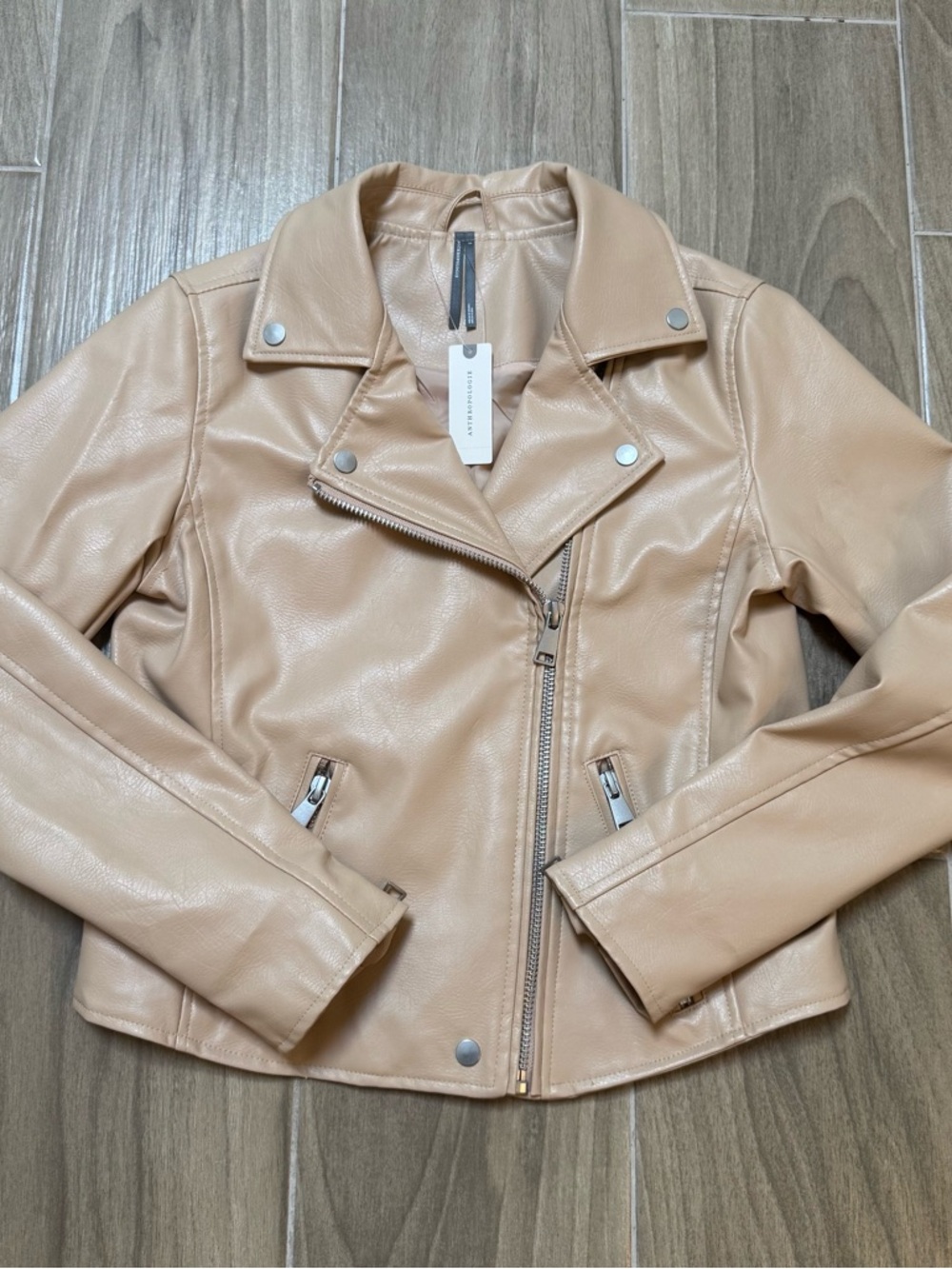 NWT Saige Faux-Leather Moto Jacket